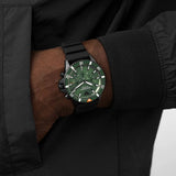  Shop Authentic Emporio Armani Diver Chronograph Quartz Green Dial Black Silicon Strap Watch For Men - AR11463 - Luxxuri