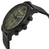  Shop Authentic Emporio Armani Luigi Chronograph Green Dial Black Mesh Bracelet Watch For Men - AR11470 - Luxxuri
