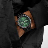  Shop Authentic Emporio Armani Mario Chronograph Green Dial Black Steel Strap Watch For Men - AR11472 - Luxxuri