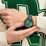  Shop Authentic Emporio Armani Mario Chronograph Green Dial Black Steel Strap Watch For Men - AR11472 - Luxxuri
