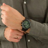  Shop Authentic Emporio Armani Mario Chronograph Green Dial Black Steel Strap Watch For Men - AR11472 - Luxxuri