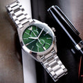  Shop Authentic Emporio Armani Chronograph Green Dial Silver Steel Strap Watch For Men - AR11480 - Luxxuri