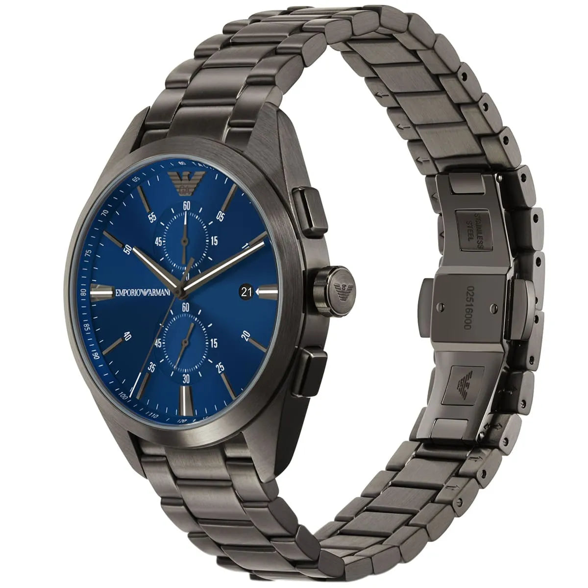  Shop Authentic Emporio Armani Chronograph Quartz Blue Dial Grey Steel Strap Watch For Men - AR11481 - Luxxuri