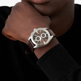  Shop Authentic Emporio Armani Claudio Chronograph Brown Dial Brown Leather Strap Watch For Men - AR11482 - Luxxuri
