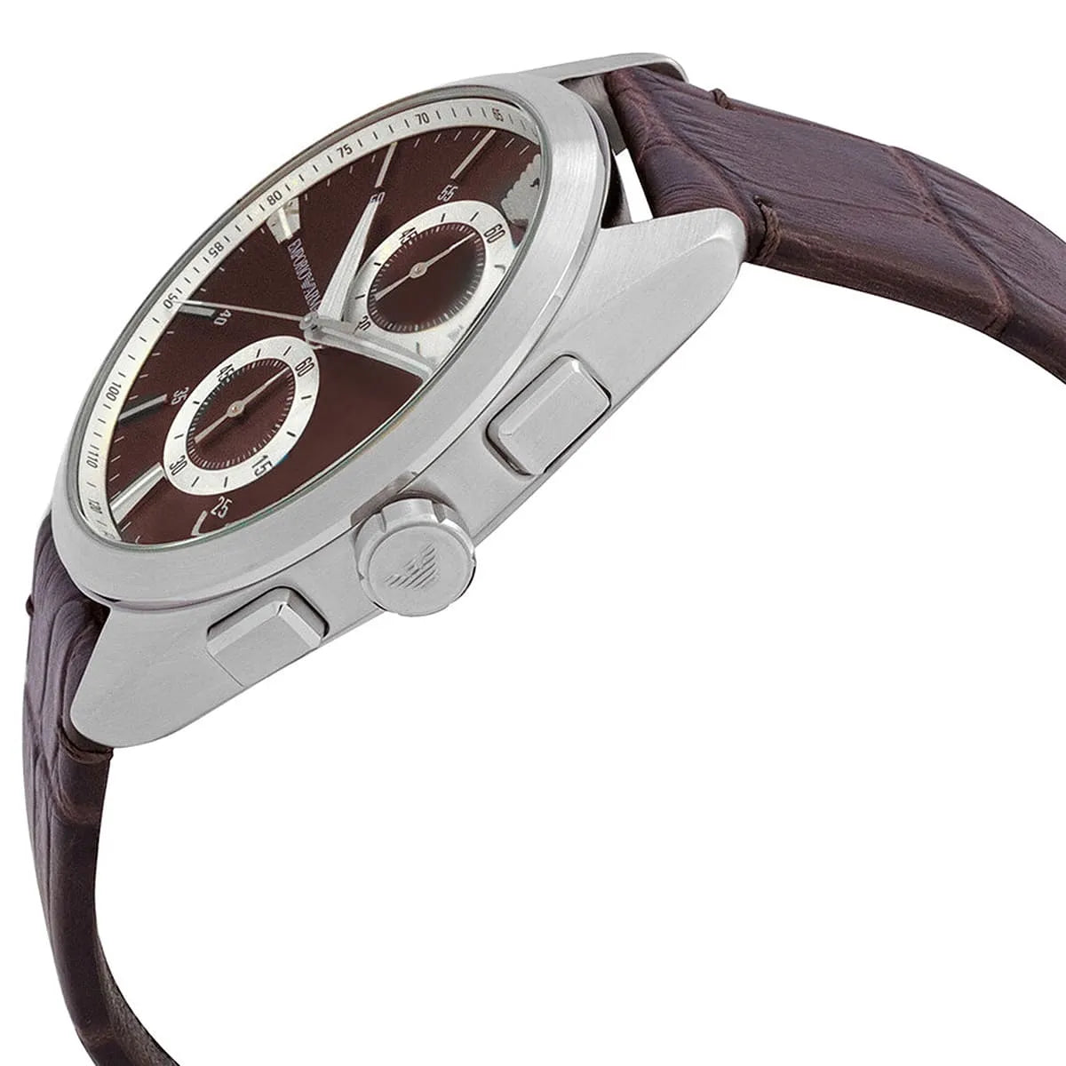  Shop Authentic Emporio Armani Claudio Chronograph Brown Dial Brown Leather Strap Watch For Men - AR11482 - Luxxuri