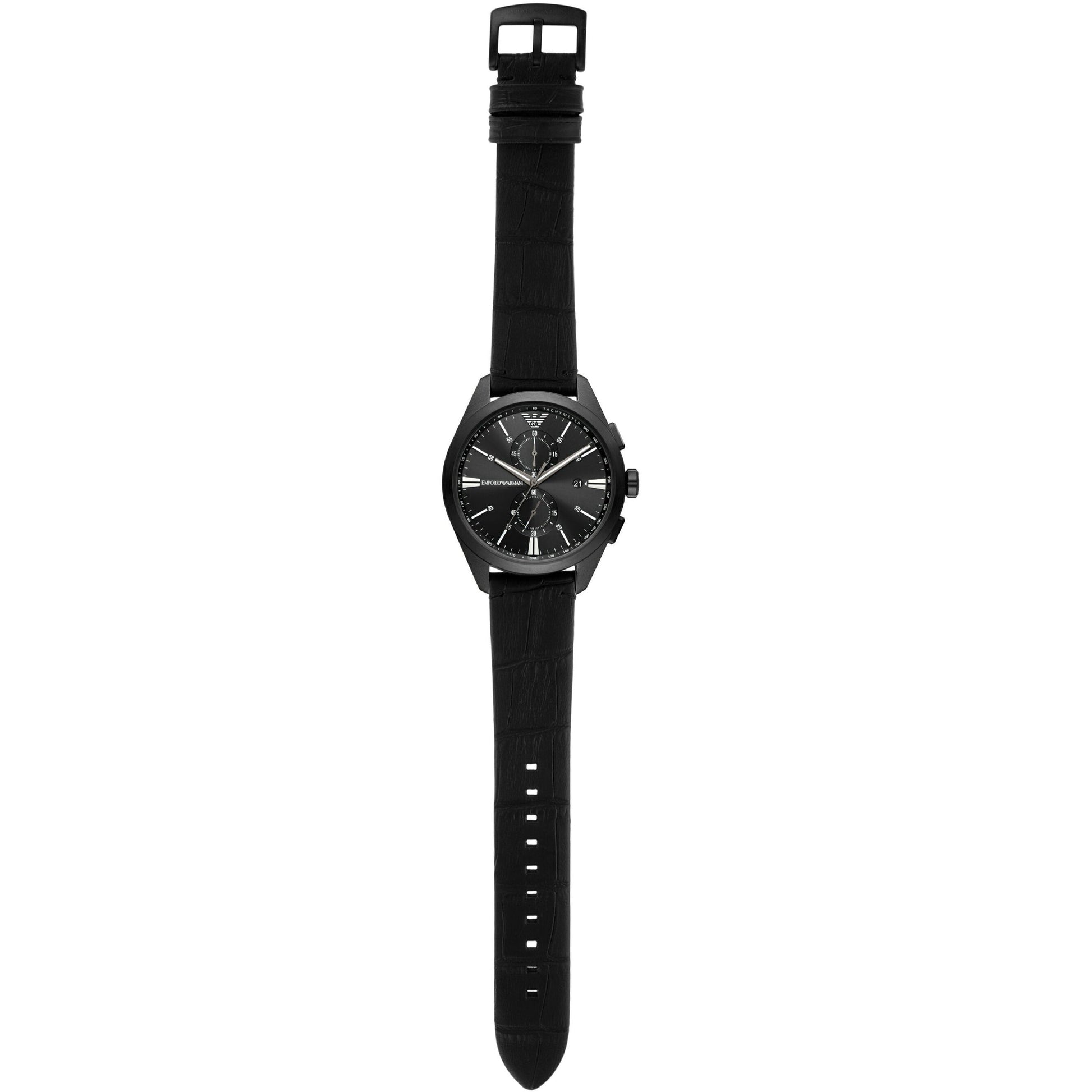  Shop Authentic Emporio Armani Claudio Chronograph Black Dial Black Leather Strap Watch For Men - AR11483 - Luxxuri
