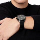  Shop Authentic Emporio Armani Claudio Chronograph Black Dial Black Leather Strap Watch For Men - AR11483 - Luxxuri