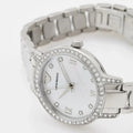 Emporio Armani Cleo Crystals Mother Of Pearl Dial Silver Steel Strap Watch For Women - AR11484