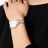  Shop Authentic Emporio Armani Cleo Crystals Mother Of Pearl Dial Silver Steel Strap Watch For Women - AR11484 - Luxxuri