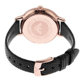  Shop Authentic Emporio Armani Cleo Three-Hand Mother of Pearl Dial Black Leather Strap Watch For Women - AR11485 - Luxxuri