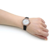  Shop Authentic Emporio Armani Cleo Three-Hand Mother of Pearl Dial Black Leather Strap Watch For Women - AR11485 - Luxxuri