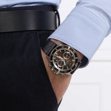  Shop Authentic Emporio Armani Diver Chronograph Brown Dial Brown Leather Strap Watch For Men - AR11486 - Luxxuri