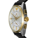  Shop Authentic Emporio Armani Claudio Chronograph Silver Dial Black Leather Strap Watch For Men - AR11498 - Luxxuri