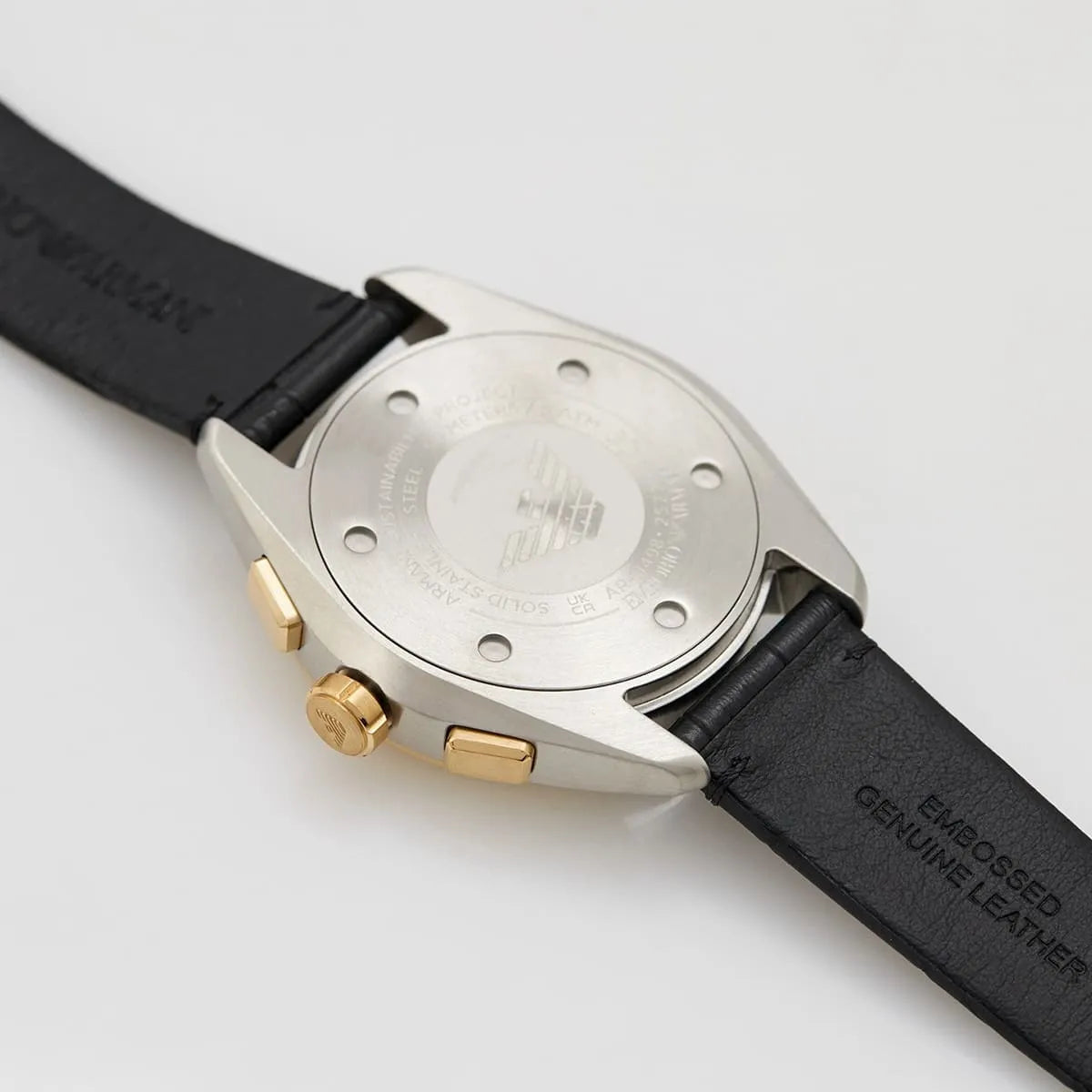  Shop Authentic Emporio Armani Claudio Chronograph Silver Dial Black Leather Strap Watch For Men - AR11498 - Luxxuri