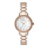  Shop Authentic Emporio Armani Cleo Mother of Pearl Dial Two Tone Steel Strap Watch For Women - AR11499 - Luxxuri