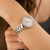  Shop Authentic Emporio Armani Cleo Mother of Pearl Dial Two Tone Steel Strap Watch For Women - AR11499 - Luxxuri
