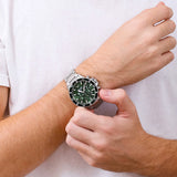  Shop Authentic Emporio Armani Diver Chronograph Green Dial Silver Steel Strap Watch For Men - AR11500 - Luxxuri
