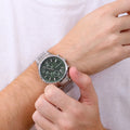  Shop Authentic Emporio Armani Renato Chronograph Green Dial Silver Steel Strap Watch For Men - AR11507 - Luxxuri