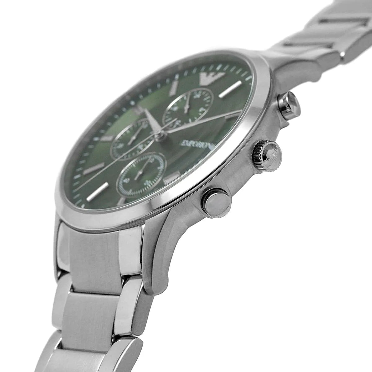  Shop Authentic Emporio Armani Renato Chronograph Green Dial Silver Steel Strap Watch For Men - AR11507 - Luxxuri