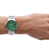  Shop Authentic Emporio Armani Renato Chronograph Green Dial Silver Steel Strap Watch For Men - AR11507 - Luxxuri