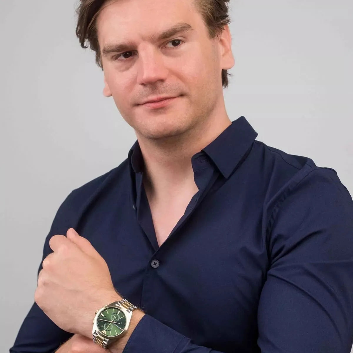  Shop Authentic Emporio Armani Claudio Chronograph Green Dial Two Tone Steel Strap Watch For Women - AR11511 - Luxxuri