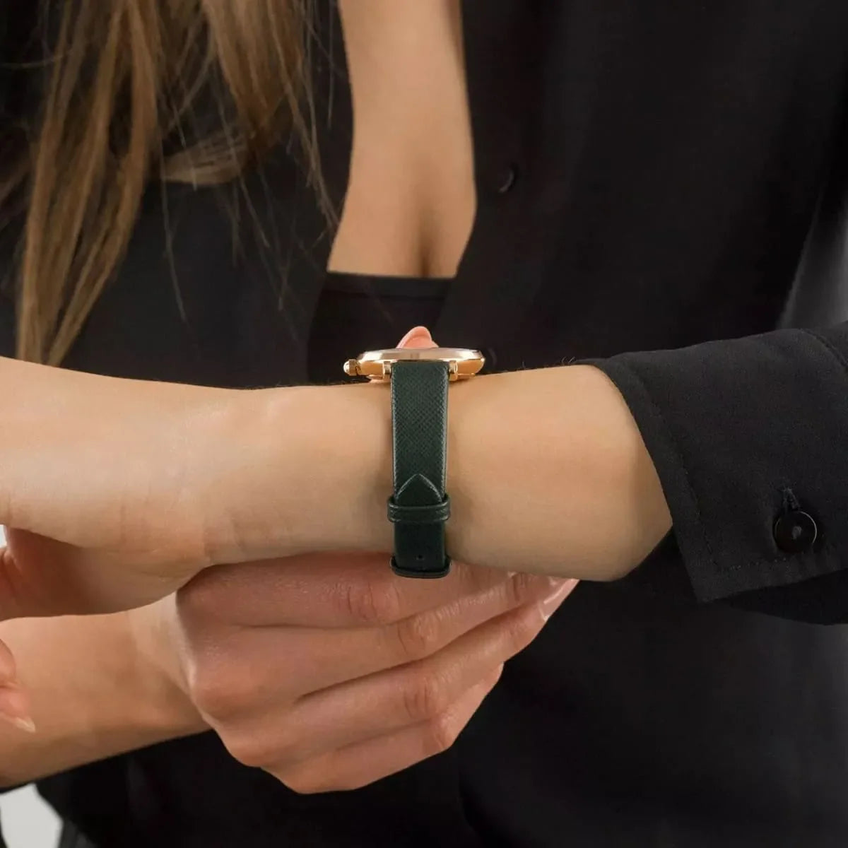  Shop Authentic Emporio Armani Pro Planet Analog Silver Dial Green Leather Strap Watch For Women - AR11517 - Luxxuri