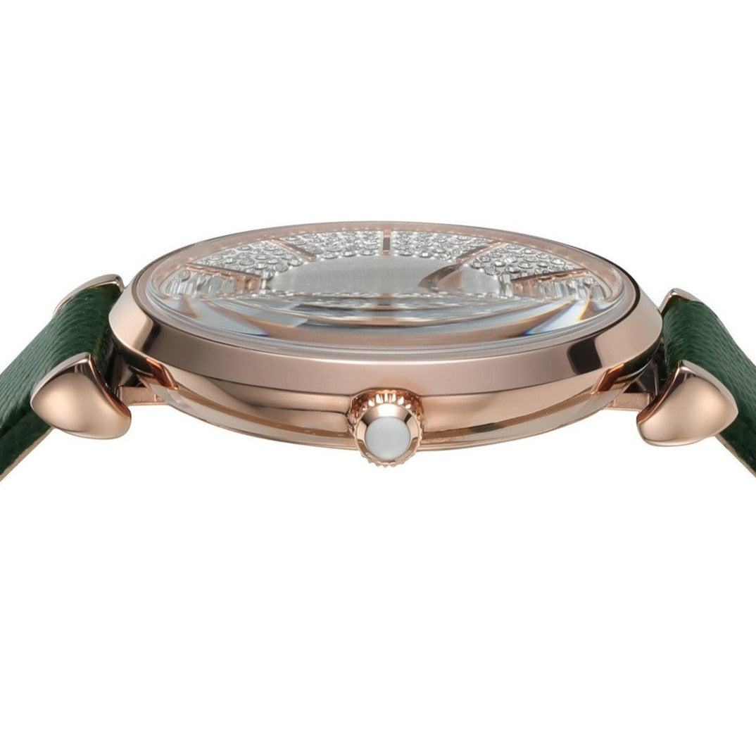  Shop Authentic Emporio Armani Pro Planet Analog Silver Dial Green Leather Strap Watch For Women - AR11517 - Luxxuri