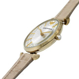  Shop Authentic Emporio Armani Gianni T Bar Crystals Silver Dial Brown Leather Strap Watch For Women - AR11518 - Luxxuri