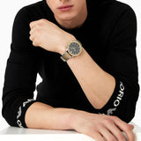  Shop Authentic Emporio Armani Analog Chronograph Black Dial Two Tone Steel Strap Watch For Men - AR11521 - Luxxuri