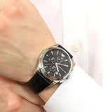  Shop Authentic Emporio Armani Paolo Chronograph Black Dial Black Leather Strap Watch For Men - AR11530 - Luxxuri