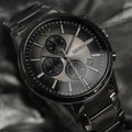  Shop Authentic Emporio Armani Analog Chronograph Black Dial Black Steel Strap Watch For Men - AR11531 - Luxxuri