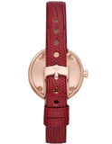  Shop Authentic Emporio Armani Two-Hand Analog White Dial Red Leather Strap Watch For Women - AR11532 - Luxxuri