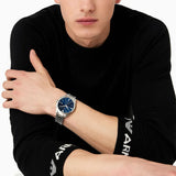  Shop Authentic Emporio Armani Claudio Chronograph Blue Dial Silver Steel Strap Watch For Men - AR11541 - Luxxuri