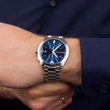  Shop Authentic Emporio Armani Claudio Chronograph Blue Dial Silver Steel Strap Watch For Men - AR11541 - Luxxuri