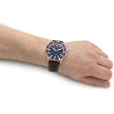  Shop Authentic Emporio Armani Pro Planet Three Hand Date Blue Dial Brown Leather Strap Watch For Men - AR11556 - Luxxuri