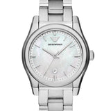  Shop Authentic Emporio Armani Valeria Quartz Mother of Pearl Dial Silver Steel Strap Watch For Women - AR11030 - Luxxuri