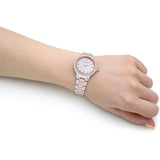 Shop Authentic Emporio Armani Three Hand Quartz Mother of Pearl Dial Two Tone Steel Strap Watch For Women - AR11569 - Luxxuri