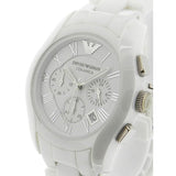  Shop Authentic Emporio Armani Chronograph Ceramic White Dial Watch For Women - AR1403 - Luxxuri