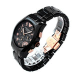  Shop Authentic Emporio Armani Chronograph Black Ceramic Stainless Steel Dial Watch For Women - AR1411 - Luxxuri