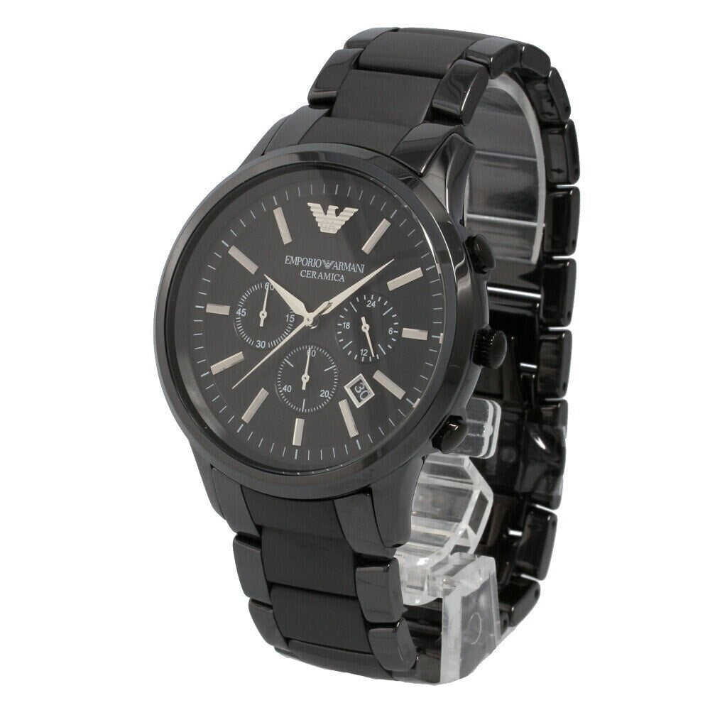  Shop Authentic Emporio Armani Ceramica Chronograph Black Dial Black Steel Strap Watch For Men - AR1451 - Luxxuri