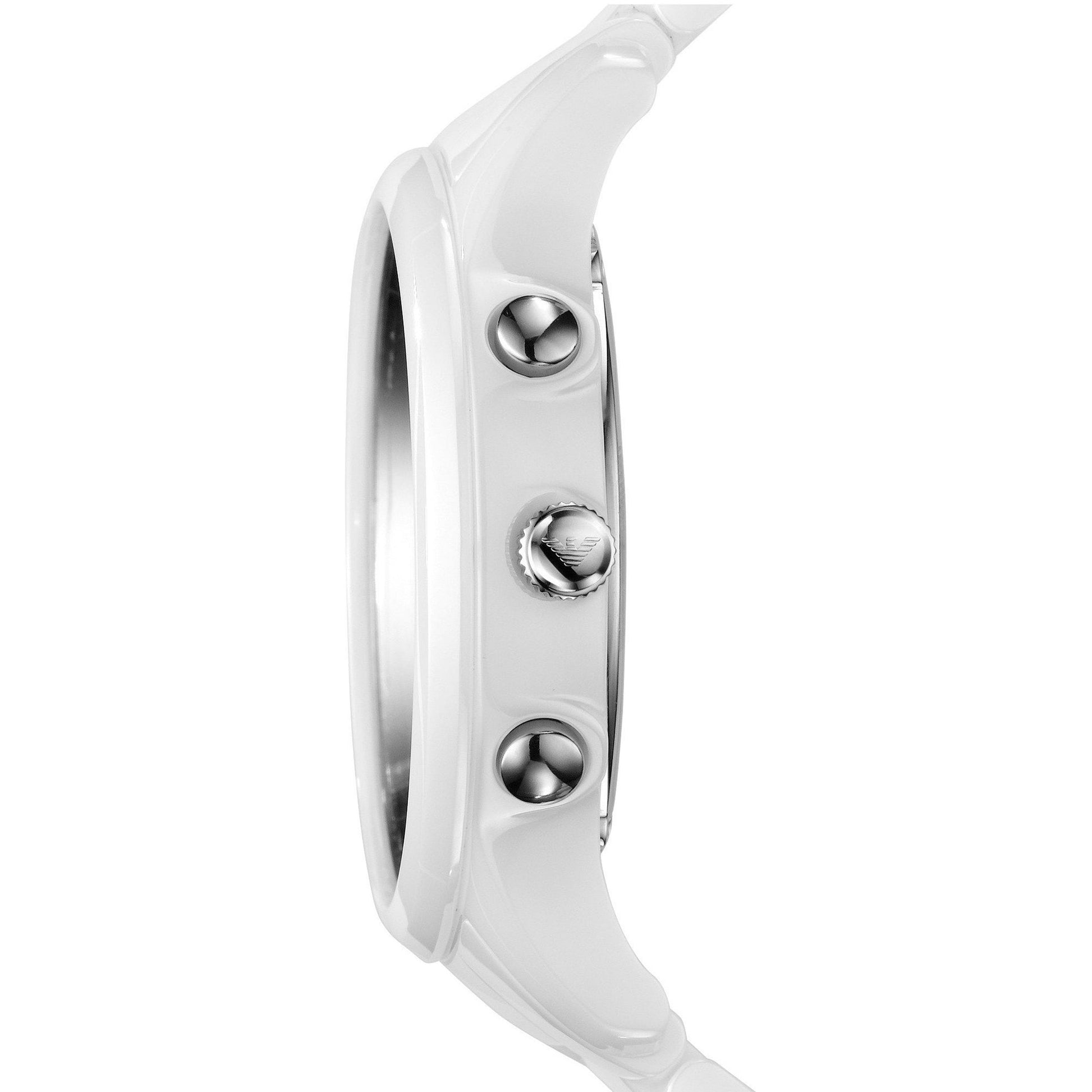 Shop Authentic Emporio Armani Ceramica Chronograph White Dial White Strap Watch For Men - AR1453 - Luxxuri
