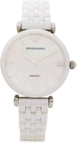  Shop Authentic Emporio Armani Giannti T Bar Quartz Mother of Pearl Dial White Steel Strap Watch For Women - AR1485 - Luxxuri