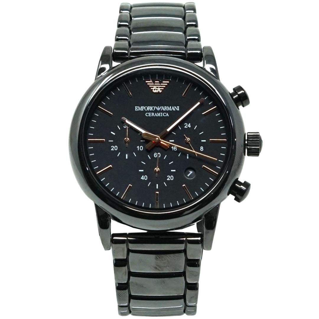  Shop Authentic Emporio Armani Luigi Ceramic Chronograph Black Dial Black Strap Watch For Men - AR1509 - Luxxuri