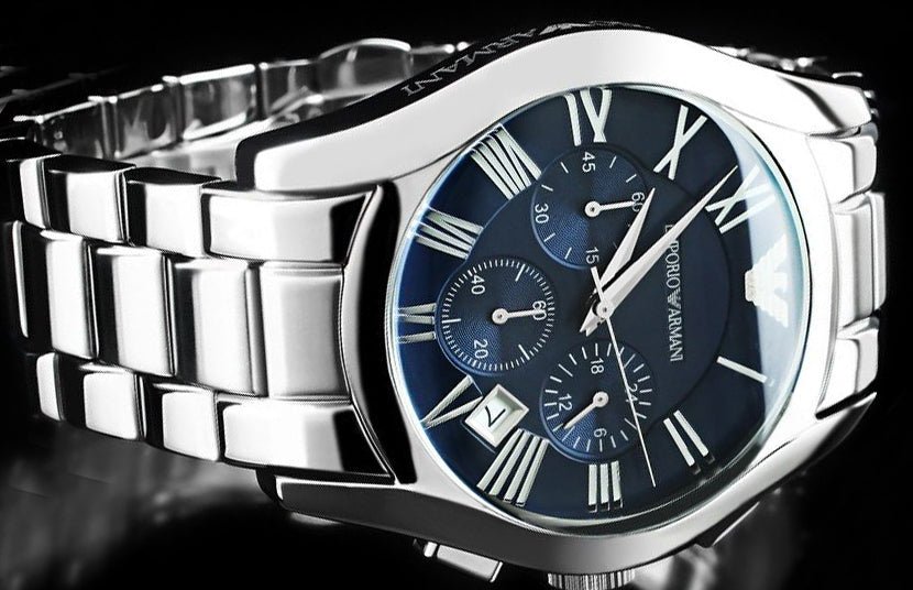 Shop Authentic Emporio Armani Classic Blue Dial Silver Steel Strap Watch For Men - AR1635 - Luxxuri