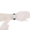 Emporio Armani Retro Analog Quartz Silver Dial Black Leather Strap Watch For Men - AR1674