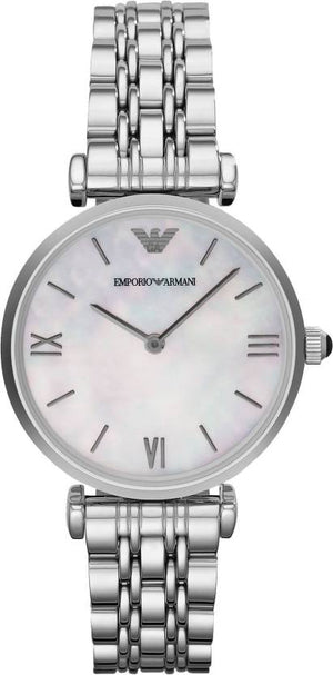 Shop Authentic Emporio Armani T Bar Mother of Pearl Dial Steel Strap Watch For Women - AR1682 - Luxxuri