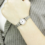  Shop Authentic Emporio Armani Gianni T Bar Mother of Pearl Dial Silver Steel Strap Watch For Women - AR1688 - Luxxuri