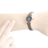  Shop Authentic Emporio Armani Gianni T Bar Quartz Gray Dial Gray Leather Strap Watch For Women - AR1727 - Luxxuri