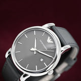  Shop Authentic Emporio Armani Classic Quartz Grey Dial Grey Leather Strap Watch For Men - AR1730 - Luxxuri