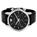  Shop Authentic Emporio Armani Classic Chronograph Black Dial Black Leather Strap Watch For Men - AR1733 - Luxxuri